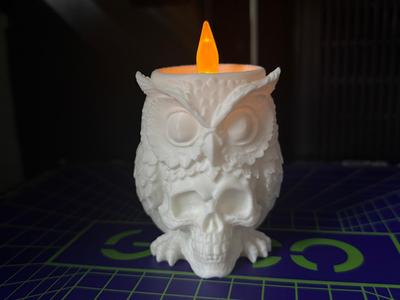 Owl Skull LED Tealight