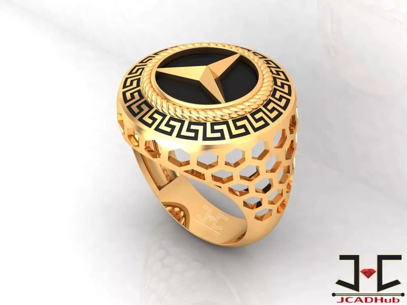 0267 - Mercedez Logo Gents Ring - JCADHub
