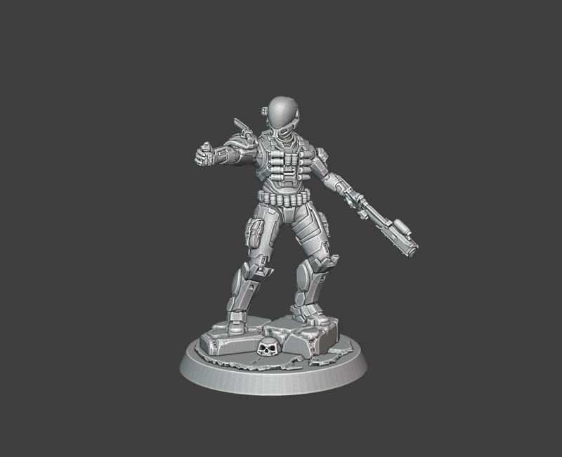 Emile Spartan Noble 4 Base Model - Halo Reach Miniature - Pose 2 - Ground Command