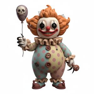 Creepy Cute Jester Figurine - Sinister Carnival Horror Character 3D Print Model