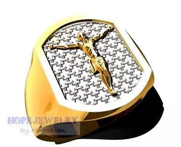 Man ring Cross jesus religiuos jewelry 3D print model