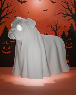 BullDog-o-lantern (Slim): Dog Ghost Lamp (3D Print STL File)