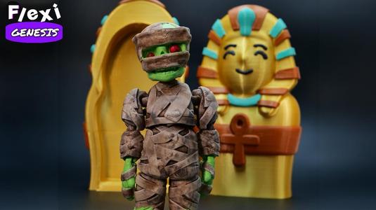 Cute Flexi Mummy & Pharaoh Sarcophagus (PRINTINPLACE)