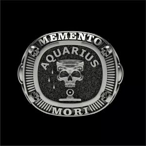 MEMENTO MORI RING AQUARIUS ZODIAC
