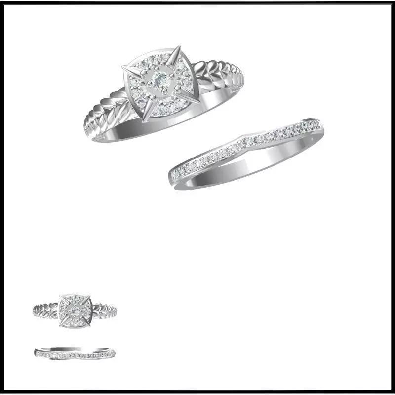 JCD Format Mens bridal set rings cad Diamond jewellery design