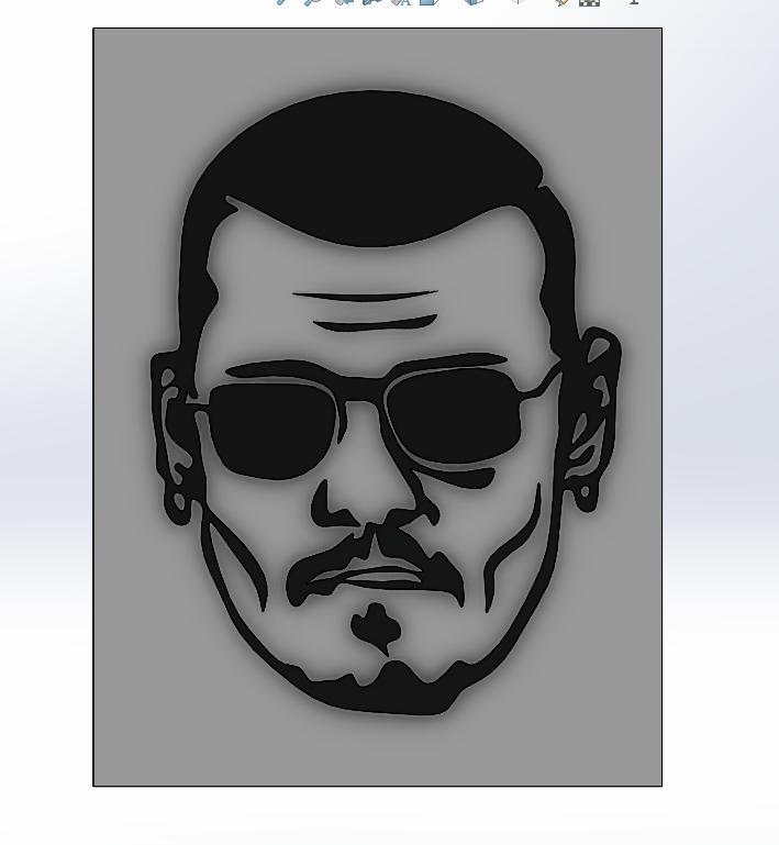 Iconic Silhouette- 3D Printable Johnny Depp Wall Art
