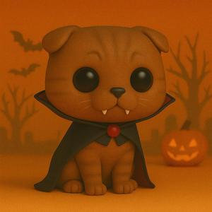 Scottish Fold Vampire Halloween POP POP Cat -STL