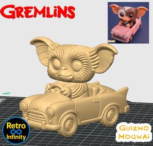 Gizmo in pink car - Gremlins Premium 3D Figure (90 mm STL)