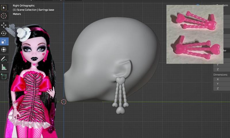 Draculaura Dawn of the Dance Earrings Replacement