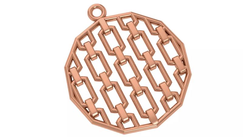 Miami Cuban Chain Wire Mesh Plain Gold Pendant