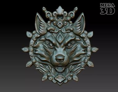 Wolf Pendant Bas Relief 03 230612