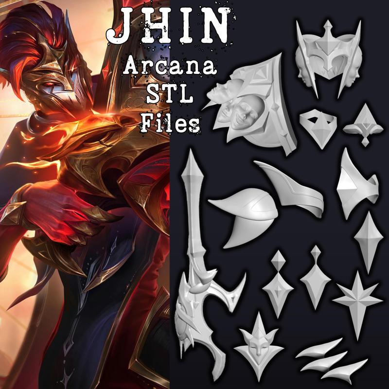 Jhin Arcana - arcano - cosplay stl - 16 files