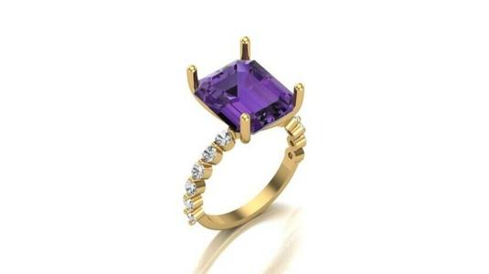 Emerald Round prong Ring
