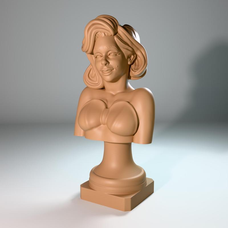 Marilyn Monroe Bust - Pin up -Stylized woman Head - Girl Face