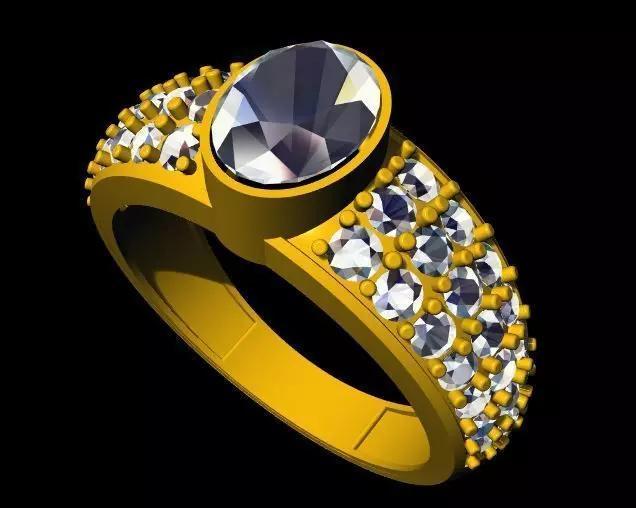 ladies stone ring 3dm file
