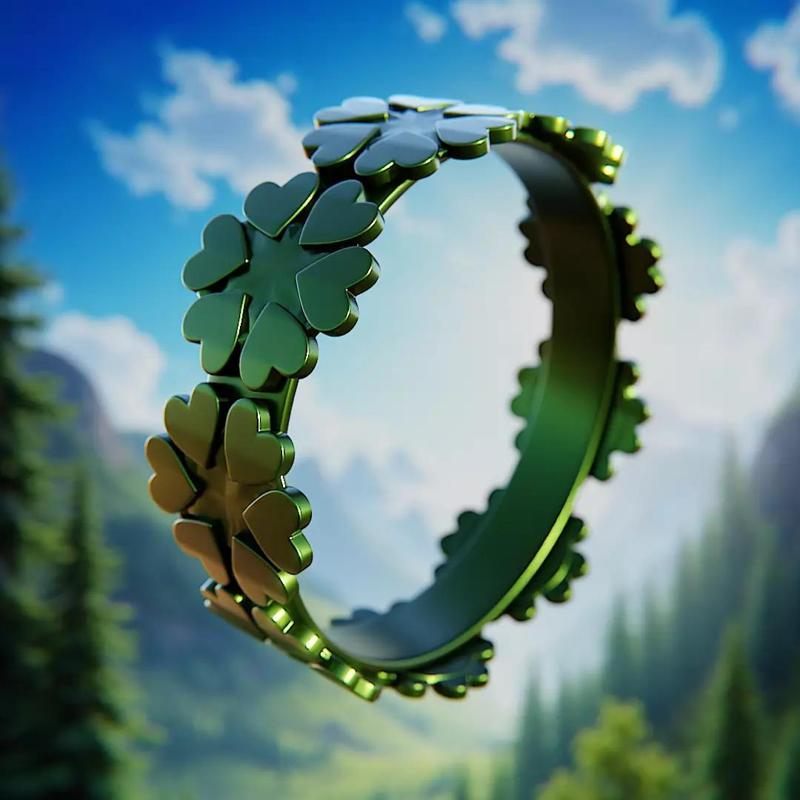 Lucky Clover Ring - Nature Symbol Print-Ready 3D Jewelry 78