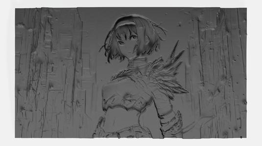 3D Warrior Girl Art