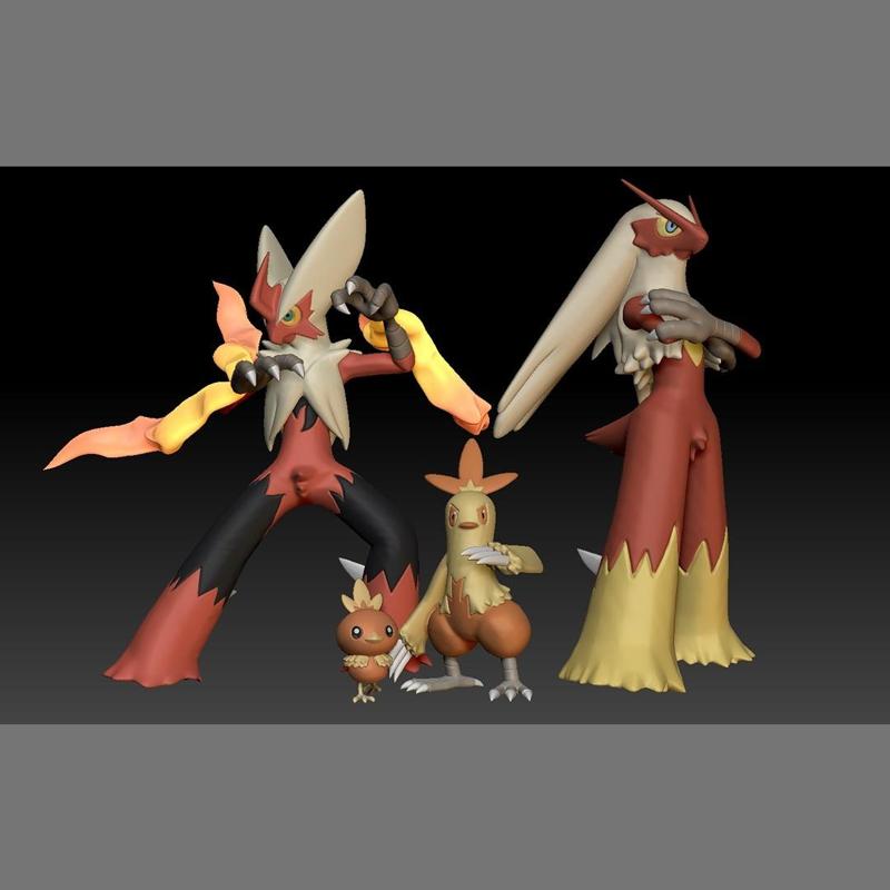 Pokemon Torchic Combusken Blaziken Mega Evolution