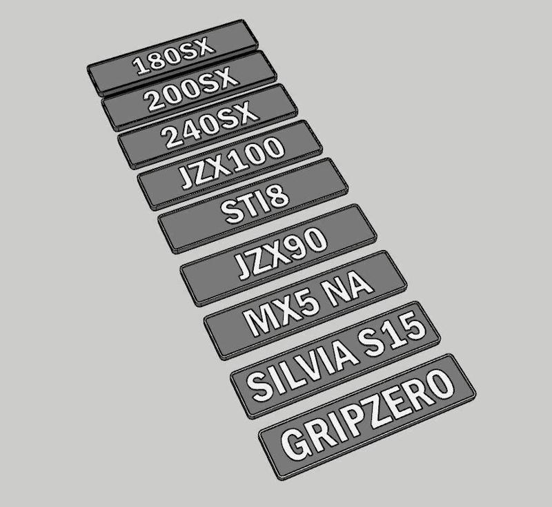 LICENSE PLATE FOR 1/10