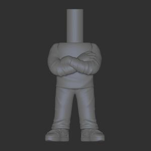 Funko pop male cross arms casual outfit Nike shoes