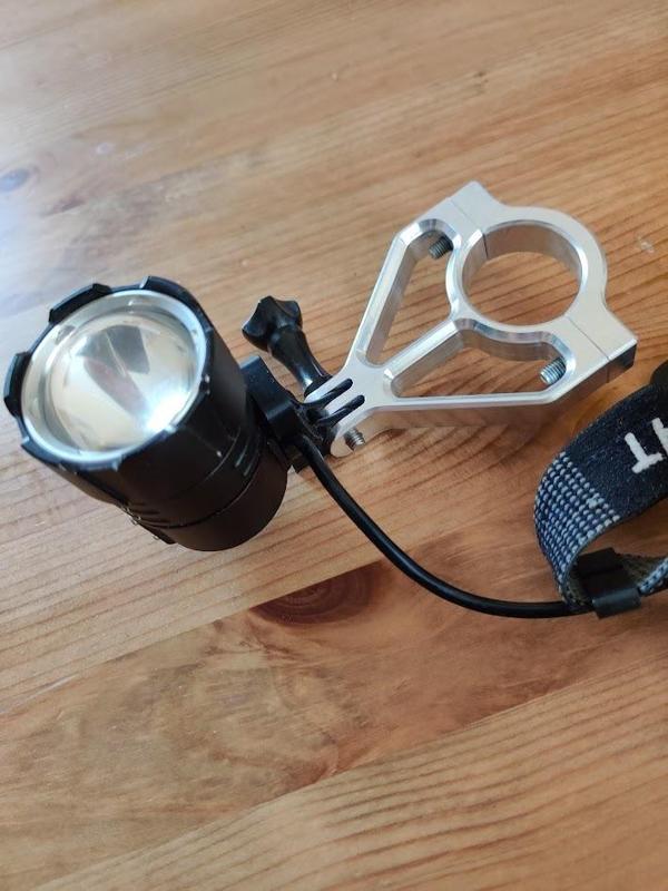 LED headlamp GoPro mount