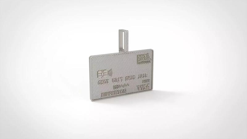 Model 1095  Credit Card Iced Out Diamond Hip Hop Pendant