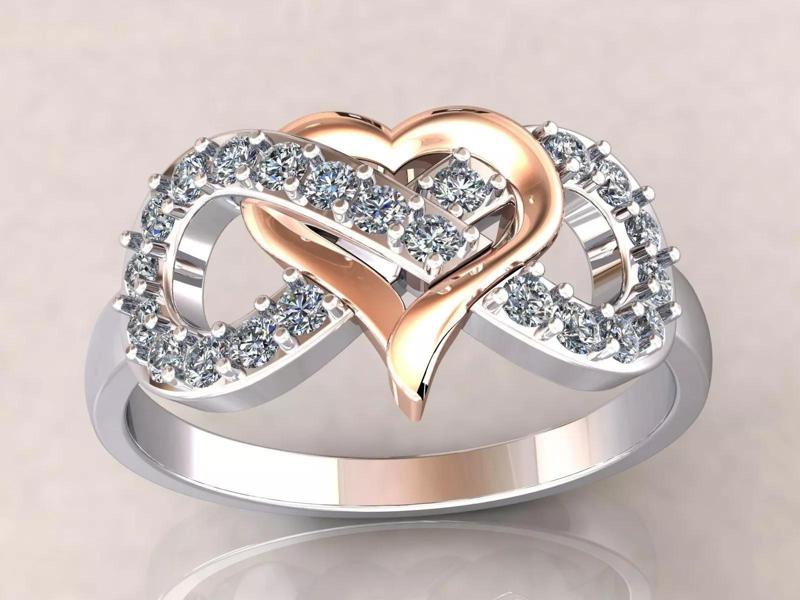 Infinity Heart Ring Diamonds