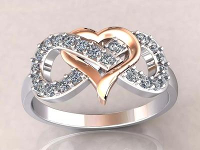 Infinity Heart Ring Diamonds