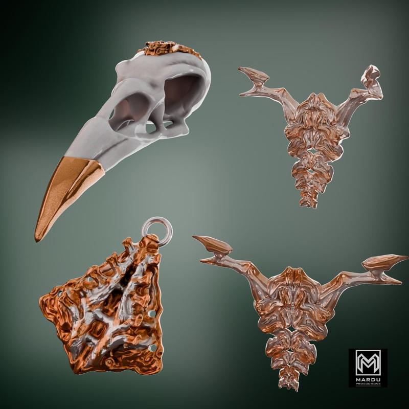 Maleficent CrowSkull necklace