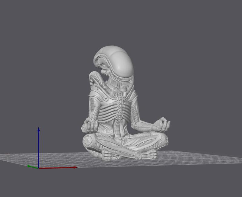 Alien Meditating - STL Figure for 3D Printing