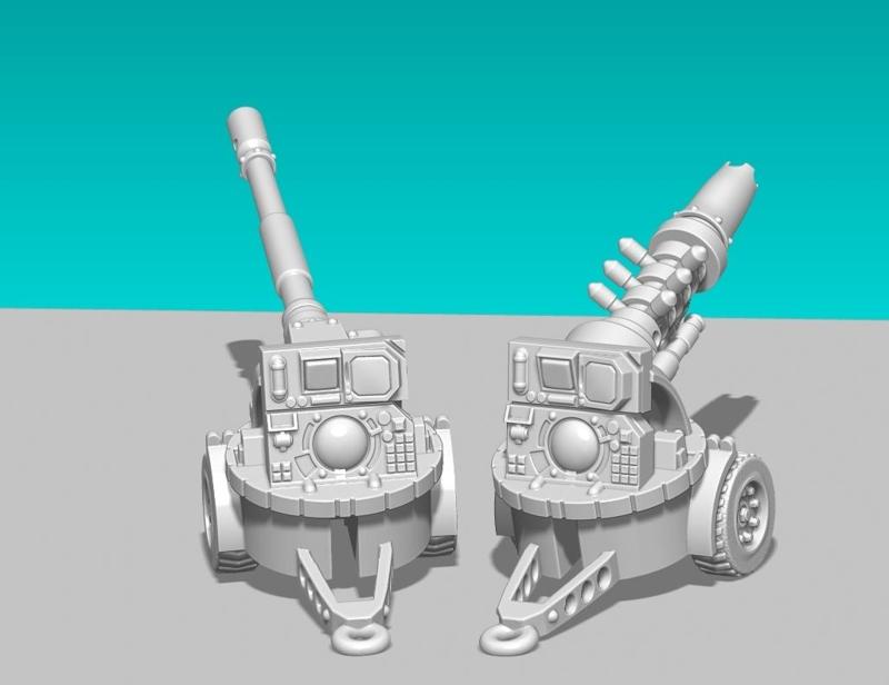 wargaming miniature towed cannons