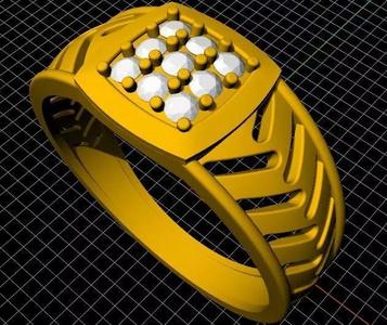 Gents Cluster Ring 3dm file