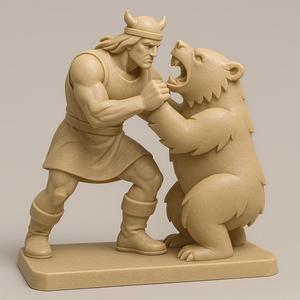 Bear slayer/reaper (Lāčplēsis)– Latvian Legend Sculpture