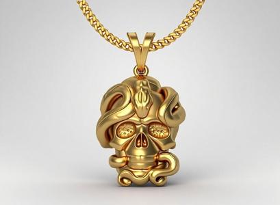 skull snake pendant charm