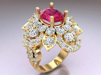 Gemstone rings - Oval stone ring - Diamond rings - 3021