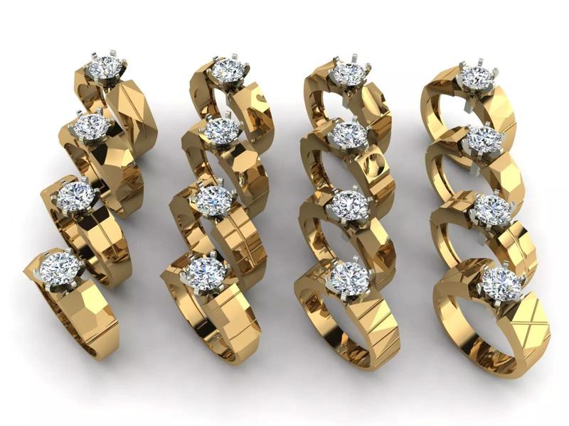 Geometric Solitaire Ring Collection