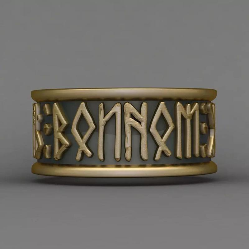 Futhark Viking Nordic Rune 3d Ring Print Model