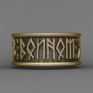 Futhark Viking Nordic Rune 3d Ring Print Model