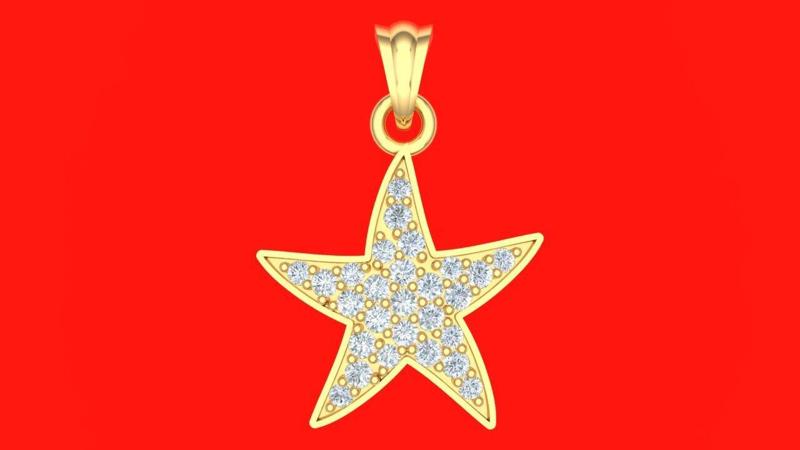 Five pointed star - Star pendant - Womens pendant – N917238