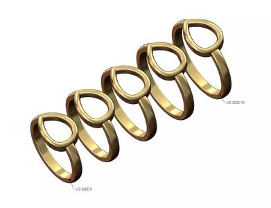 Open pear fashion stacker ring US sizes 6to10