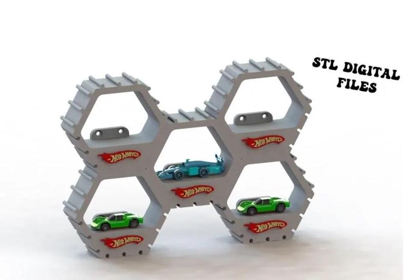 Hot Wheels Storage holder wall mount, two Storage assembleable as a puzzle.