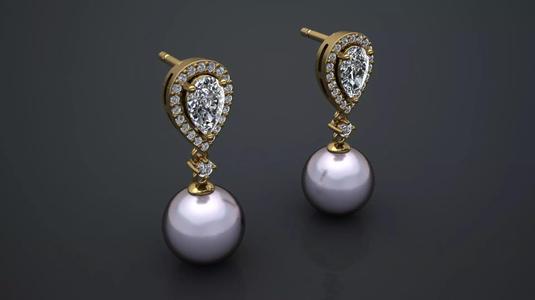 Women Earring  3D Print model diamond stl