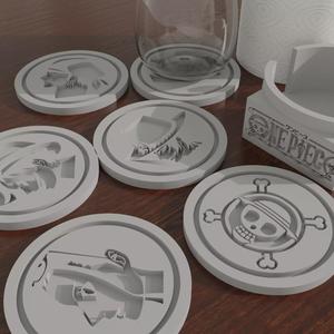 One Piece Coaster Set 9 STL Files Custom Case