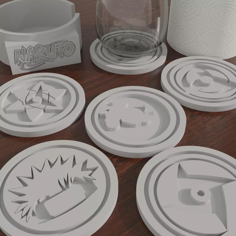 Naruto Coaster Set 6 STL Files Custom Case
