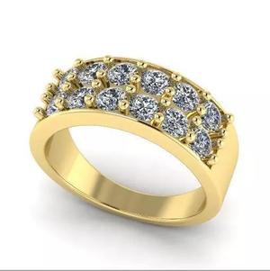Ring with two rows of stones Model 1980