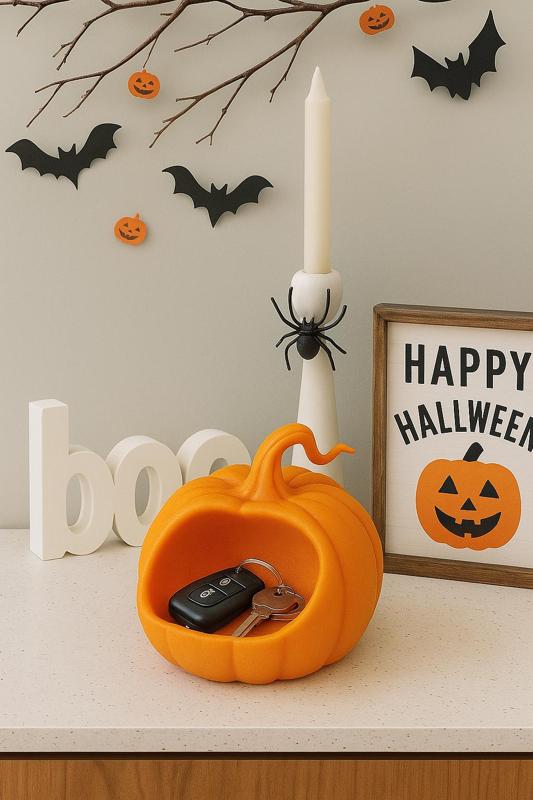 3D Printable Pumpkin Catchall Bowl – Halloween Entryway Key & Candy Holder
