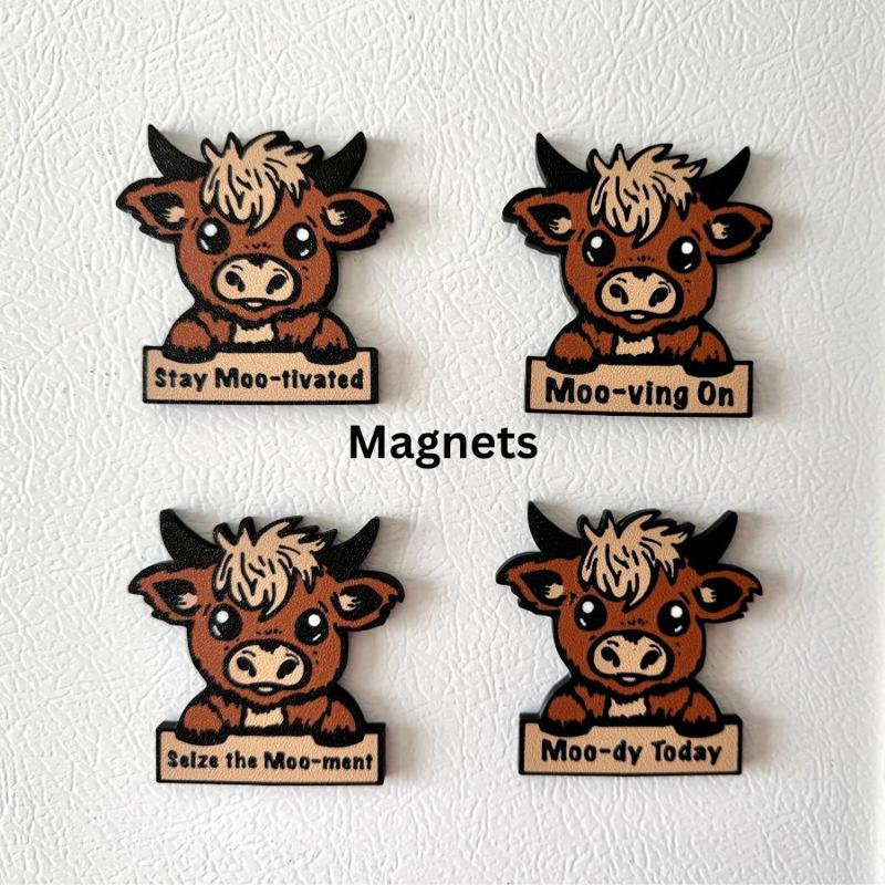 Highland Cow Magnets Funny Highland Cow Highland Cow Decor