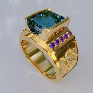 Ring with gems and dragon