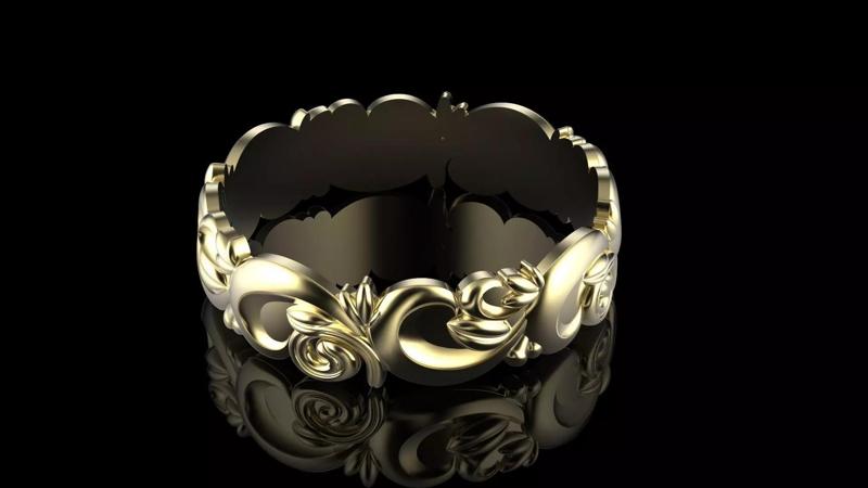 Jewelry Ring with flower pattern