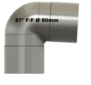 87 degree elbow FF D80 mm for gravity drainage